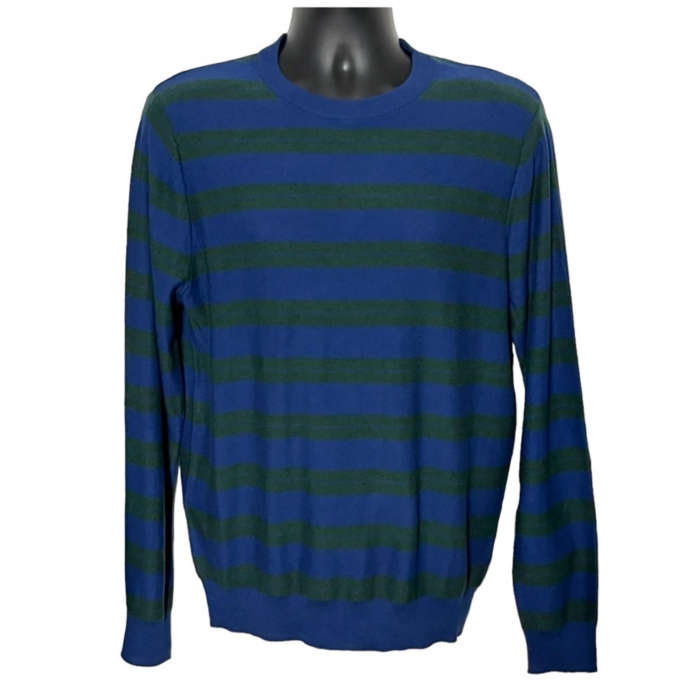14th & Union Striped Sweater Size Medium Blue/Green New With Tags